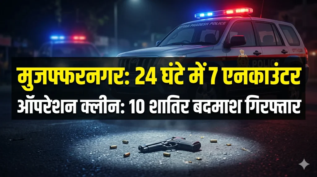 मुजफ्फरनगर में पुलिस के ऑपरेशन क्लीन के दौरान गिरफ्तार किए गए शातिर बदमाश