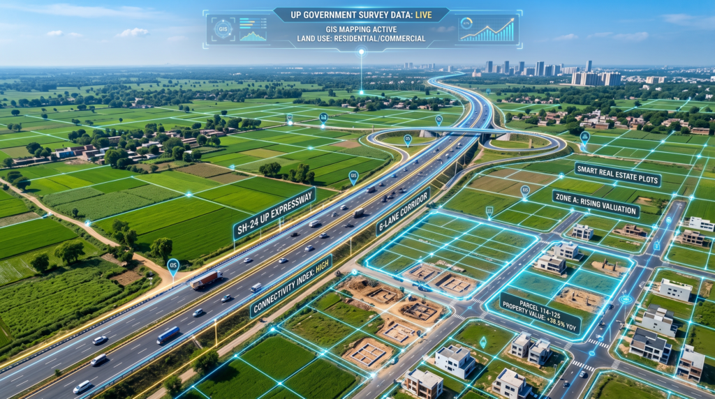 GIS mapping for UP property circle rate valuation of highway and residential plots