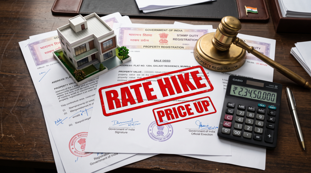 UP property circle rate hike impact on land registry charges and stamp paper documents